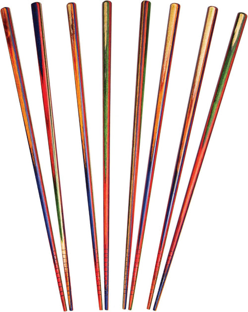 Marrakesh Collection Reusable Chopsticks, Set of 4 Pairs, Non-Slip, 9-7/8" Long